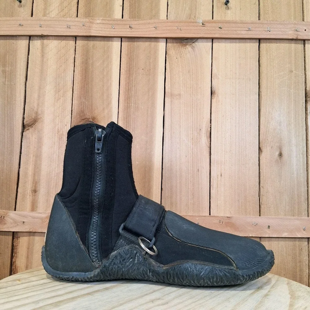 NRS Paddle Wetshoes Size 10 Black Neoprene Zip River Kayak Raft Shoes
